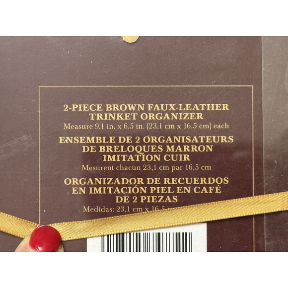 Bombay Company Faux Leather 2 Piece Trinket Jewelry Organizers - 9" x 6" - RARE - Picture 3 of 5